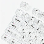 132 Keys Korean Layout Keycaps – Cherry Profile, White Transparent PC Keycaps, UV Printing Crystal Keycaps for MX Switches Gaming Keyboard