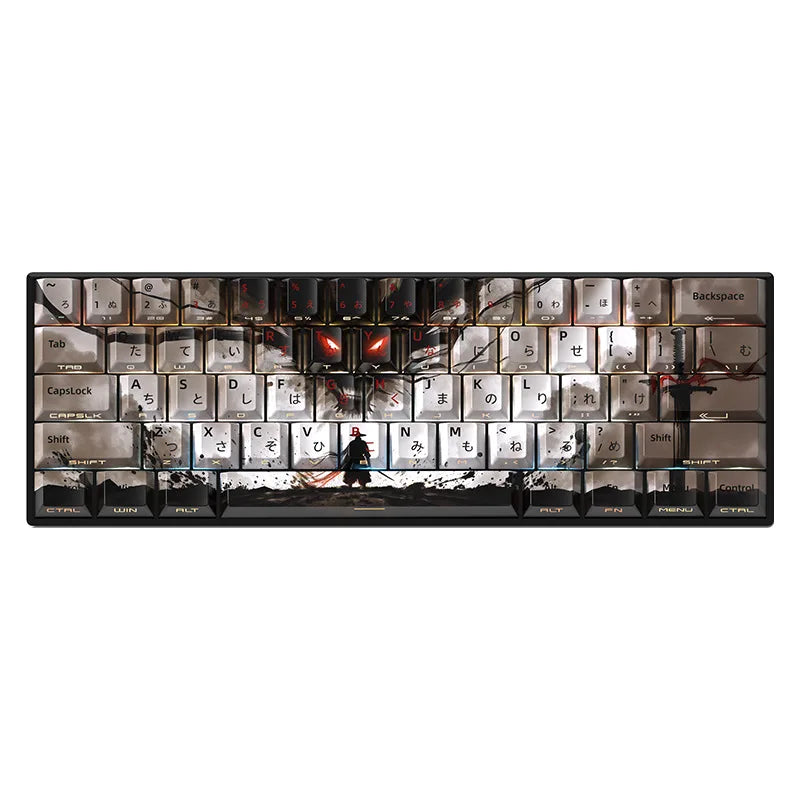 129 Keys Swordsman Keycaps – 5-Side Dye-Sub PBT, Cherry Profile, Side-Printed Shine-Through Keycaps for MX Switches Gaming Keyboard