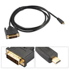 1M / 1.8M Micro HDMI to DVI-D 24+1 Cable – 3D 1080P Adapter for LCD, DVD, HDTV, XBOX, PS3, Monitor & TV