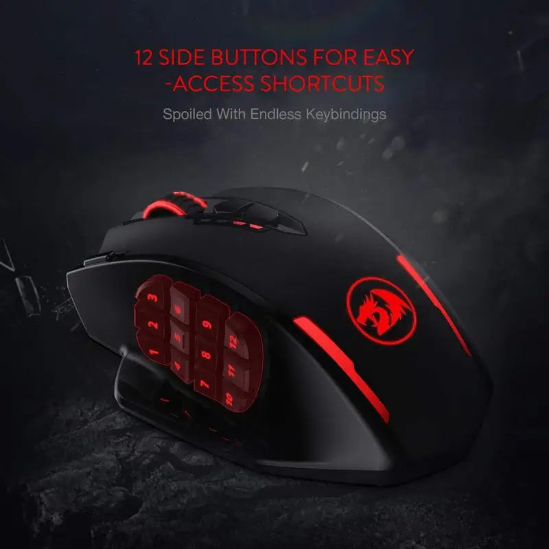 Redragon M913 Gaming Mouse – 16,000 DPI RGB Optical Gamer Mouse, Wired & 2.4GHz Wireless, 16 Programmable Buttons, Black/White