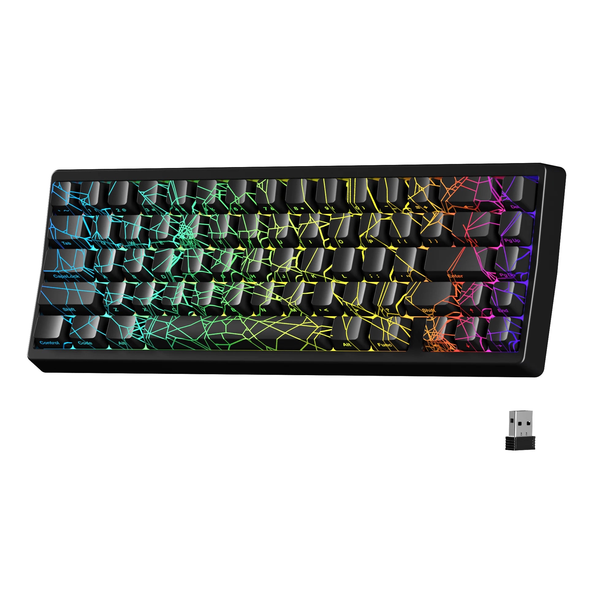 XVX M67 JadeStone Mechanical Keyboard – 65% Layout, IMD-Tech Keycaps, Hot-Swappable, Gasket Mount, Tri-Mode Wireless, Custom RGB