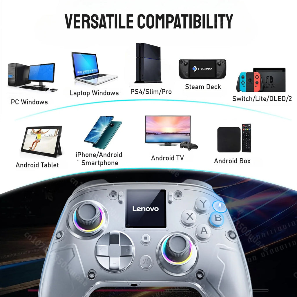 Lenovo X01 1.44inch Smart Screen Wireless Controller 3 Modes for Switch PS4 IOS Android PC TV Programmable Back-Button Gamepad