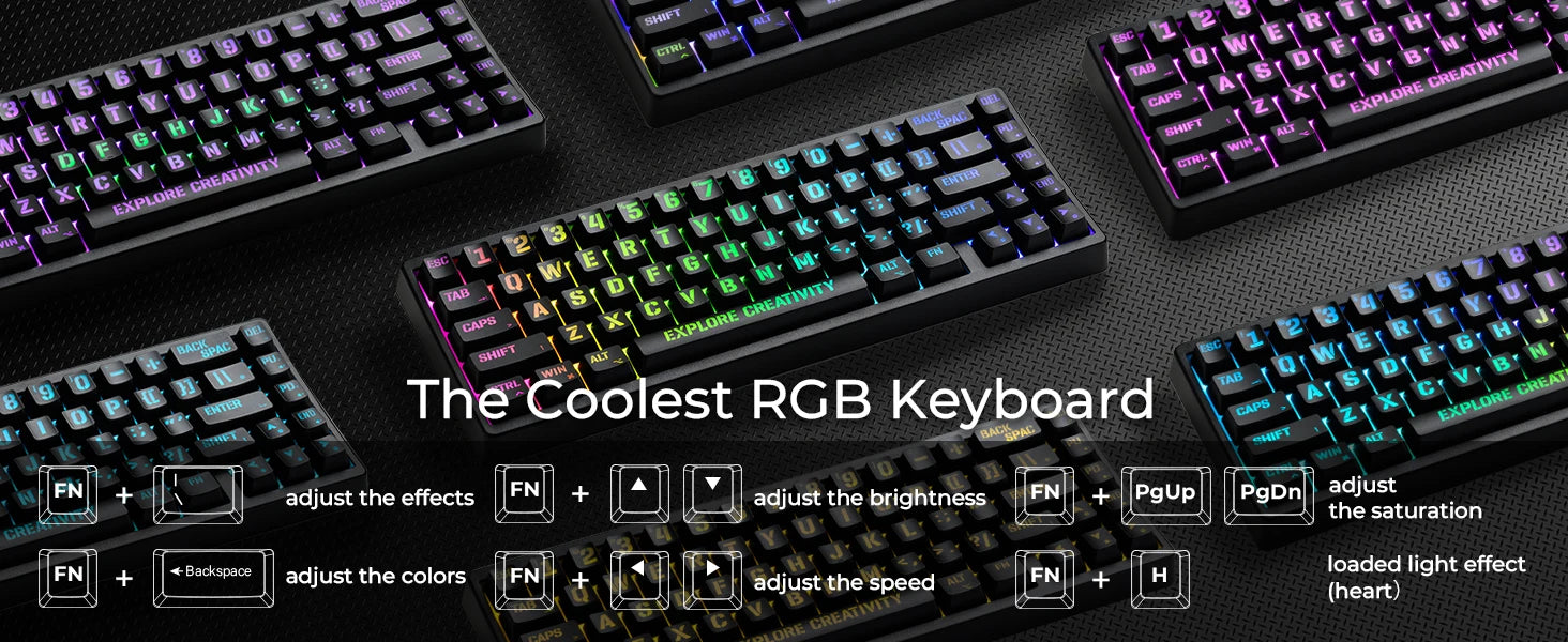 XVX M67 JadeStone Mechanical Keyboard – 65% Layout, IMD-Tech Keycaps, Hot-Swappable, Gasket Mount, Tri-Mode Wireless, Custom RGB
