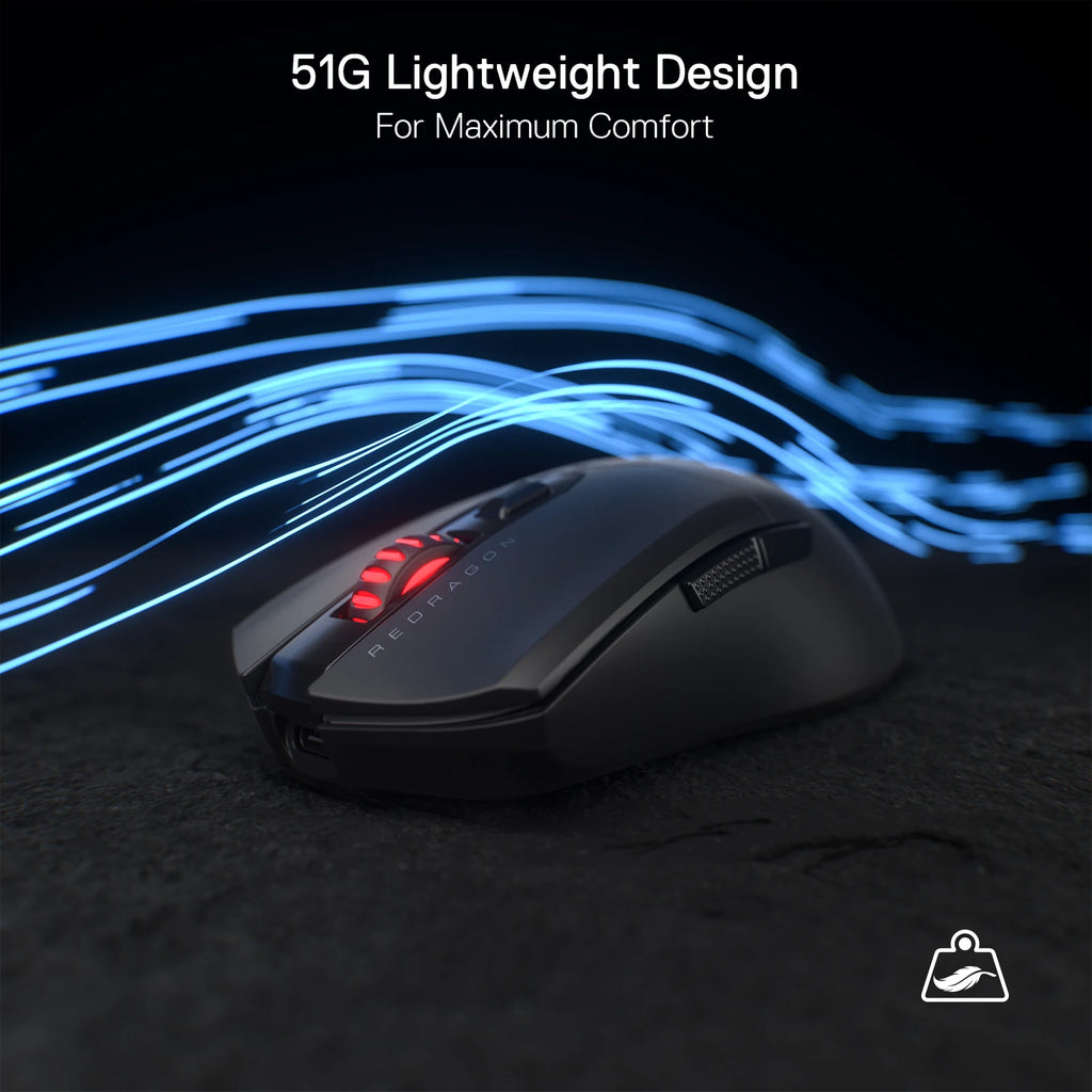 Redragon M995 PRO Wireless Gaming Mouse – 26,000 DPI Wired/Wireless Gamer Mouse, Bluetooth & 2.4G Wireless