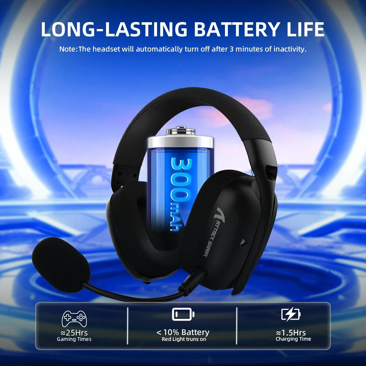 ATTACK SHARK L80PRO Wireless Gaming Headset – 2.4G/BT/Wired, Ultra-Light, 40mm Drivers