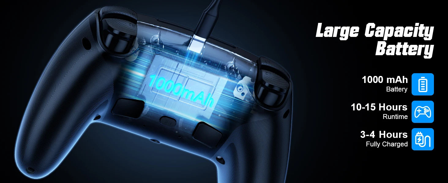 Controller for PS5/Playstion 5 Pro/Slim/PC Wireless Gamepad Hall Effect Trigger RGB Turbo Vibration Programmable Button Joystick