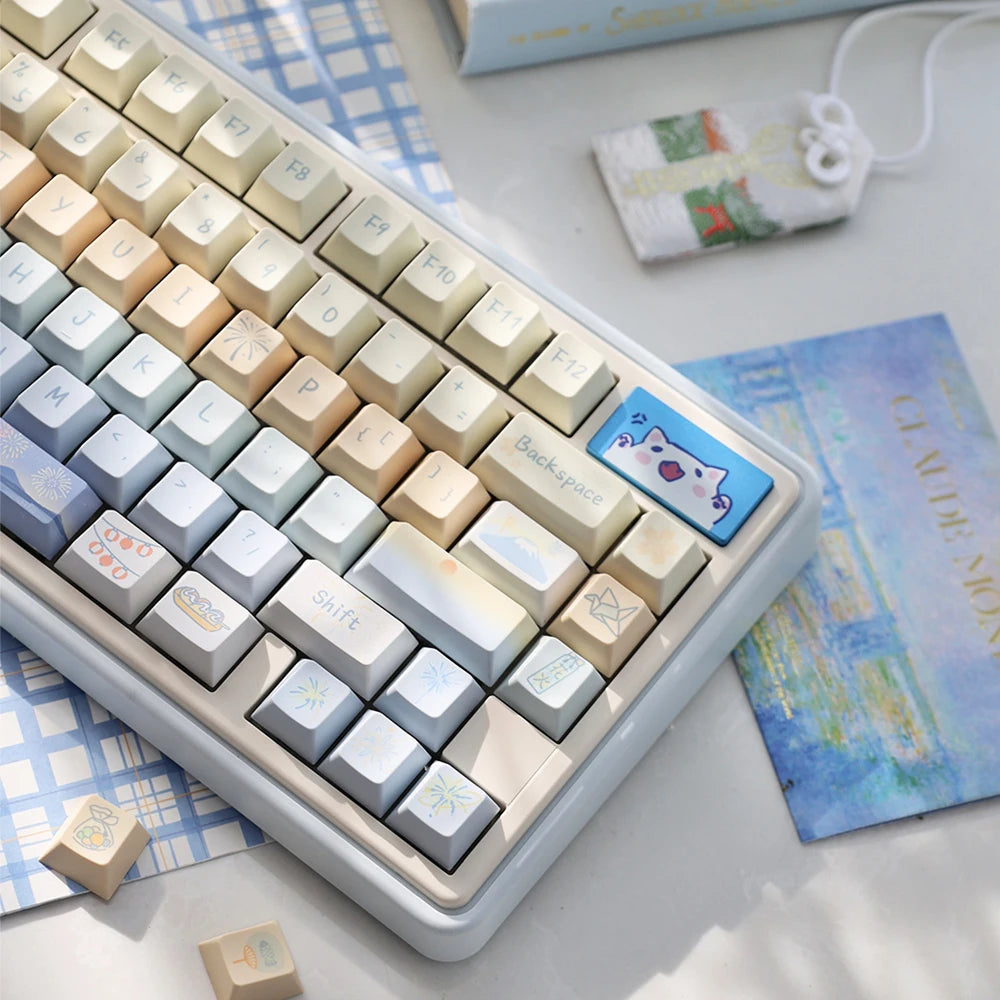 95 Keys Cherry Profile PBT Keycaps – Spark Conference Theme, for Gaming Mechanical Keyboard 61/64/68/75-Key Layouts, AULA F75 Compatible