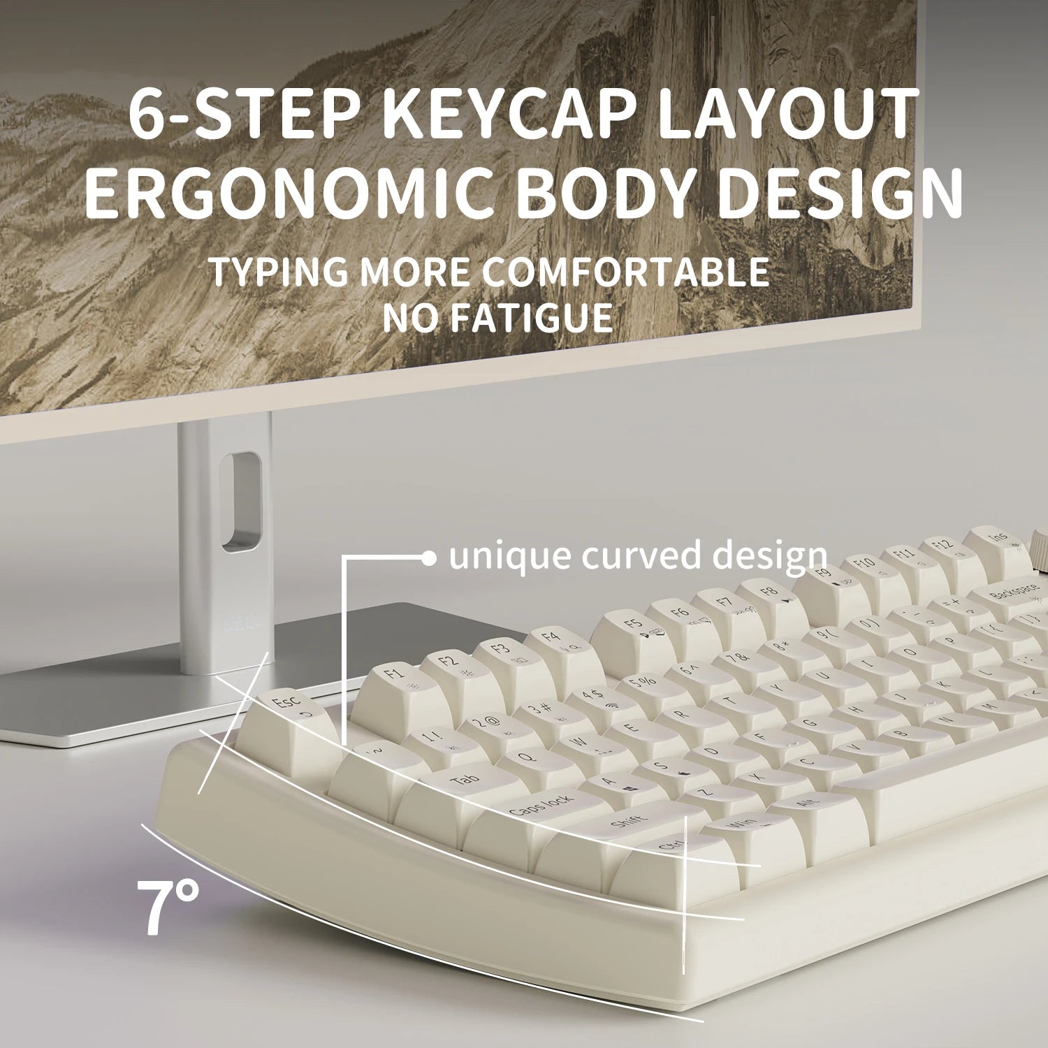 EWEADN V97 Cute Creamy Keyboard – Wireless Gaming Keyboard with Bluetooth & 2.4GHz, RGB Backlit, Rechargeable, Quiet Typing, for PC Gamers