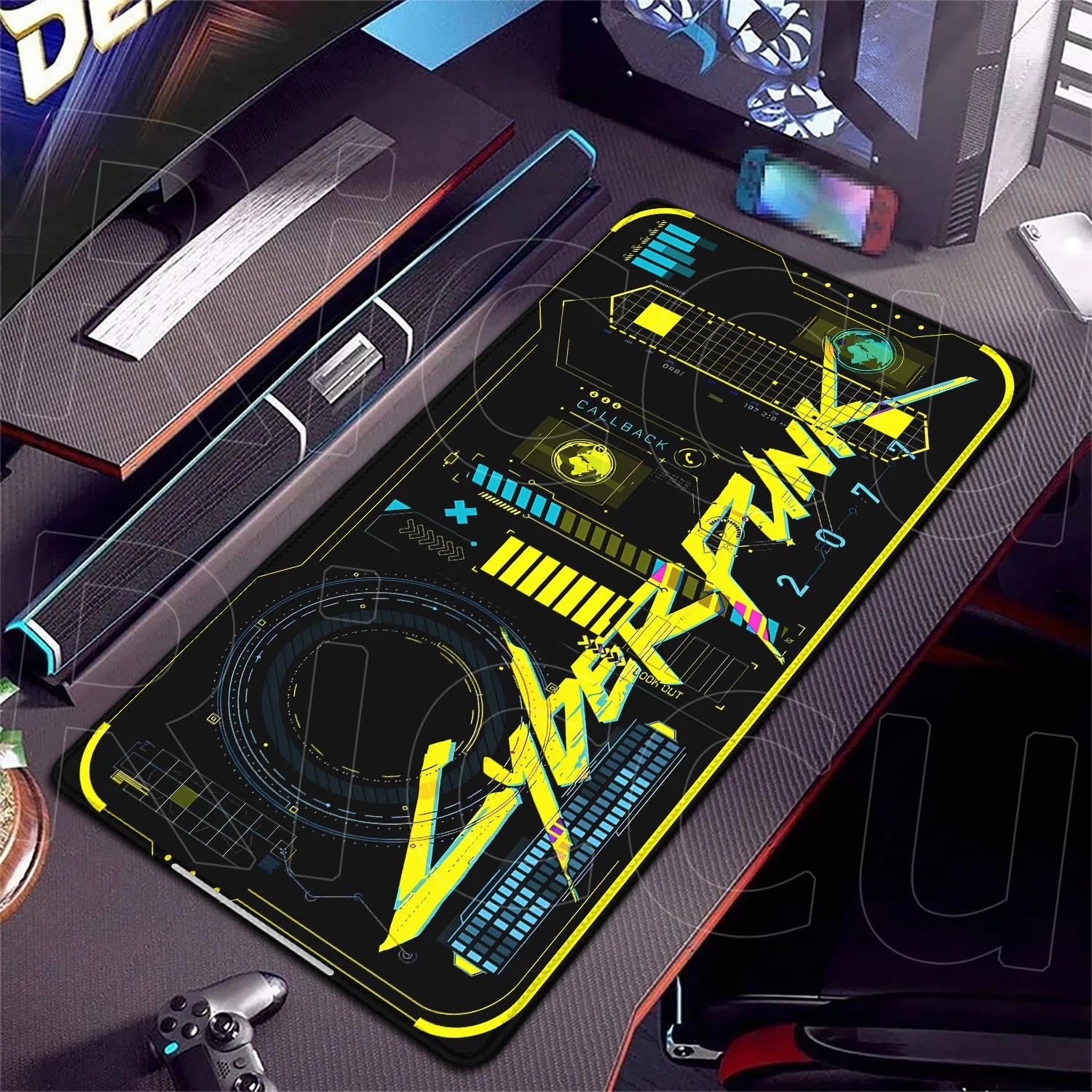 900x400mm HD Print Anime C-Cyberpunks Style Keyboard Mousepad XXL Large Computer Gamer Stitch Edge Rubber Non-slip Base Desk Mat