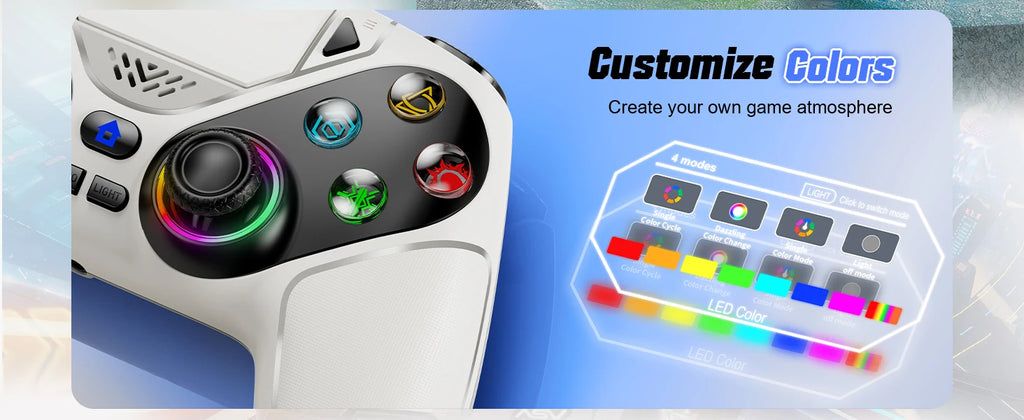 Controller for PS5/Playstion 5 Pro/Slim/PC Wireless Gamepad Hall Effect Trigger RGB Turbo Vibration Programmable Button Joystick