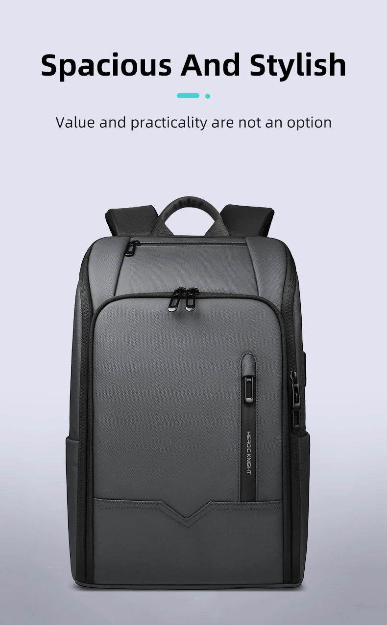 HcanKcan Men's Waterproof Business Backpack - 15.6 Inch Laptop Bag with Large Capacity for Travel, Work & School