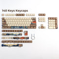 XVX Brown MOA Keycaps – Chinese Style PBT, 140 Keys, Thermal Sublimation, Cherry MX Mechanical Keyboard Keycaps Accessories