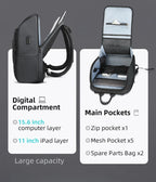 HcanKcan Men's Waterproof Business Backpack - 15.6 Inch Laptop Bag with Large Capacity for Travel, Work & School