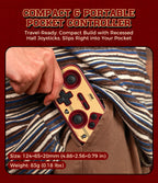 INE Retro Red Pocket Controller - Hall Effect Joysticks, 1000Hz Polling Rate, 6-Axis Gyro, Portable for Switch/PC/Mobile