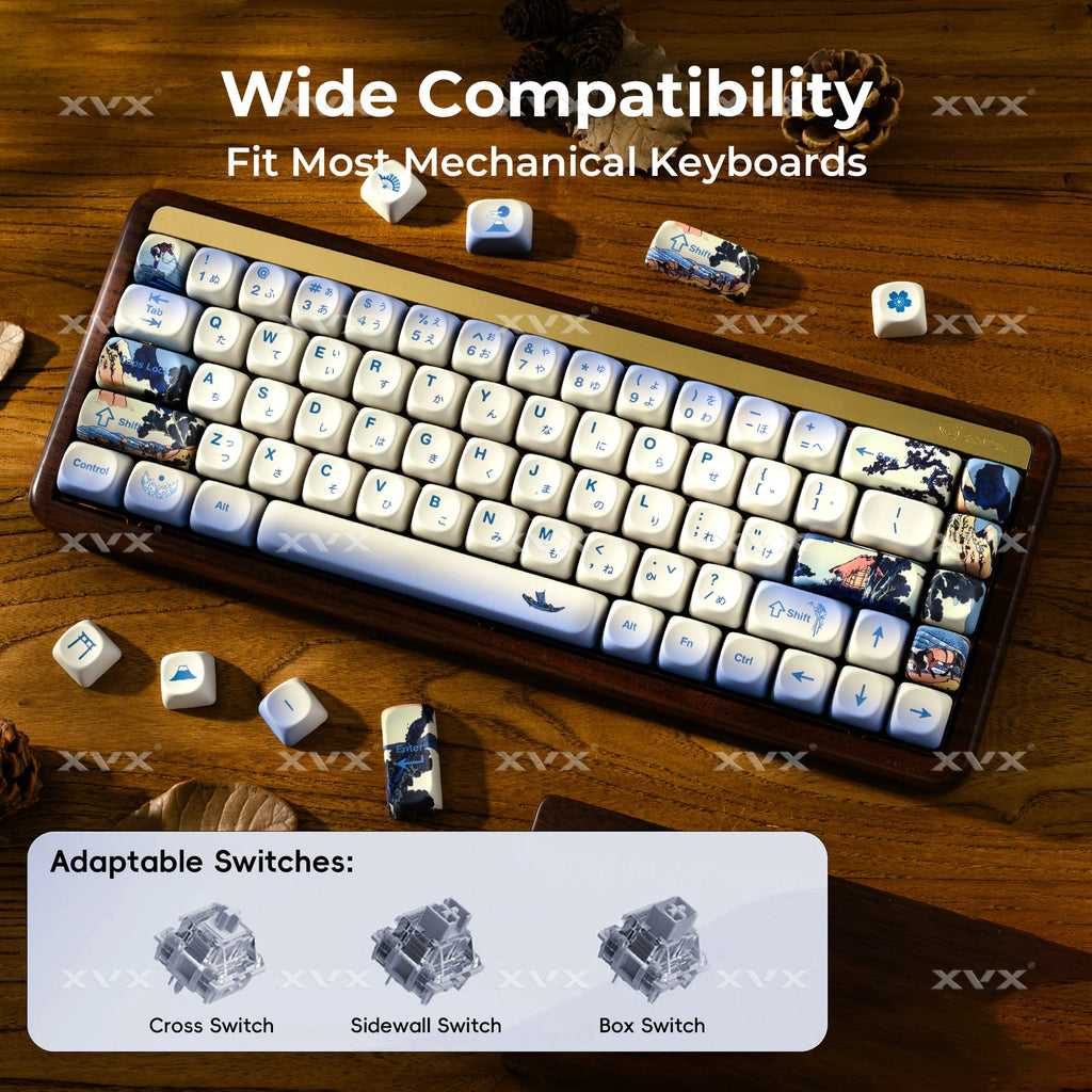 XVX Gradient MOA Keycaps – Japanese Characters, Dye-Sublimation Keycaps for Cherry MX 60/68/75/87/100-Key Keyboards