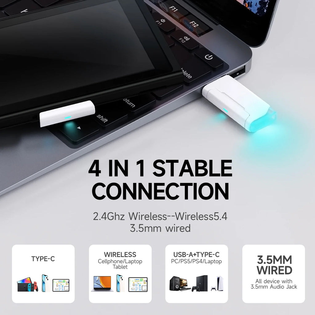 Picun G2 Wireless Gaming Headset – 2.4GHz & Bluetooth, 7.1 Surround, Low Latency, ENC Mic