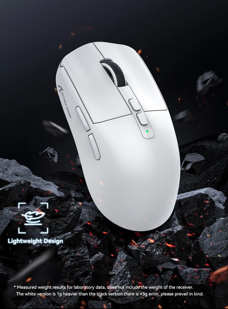 Attack Shark X6 Lightweight Gaming Mouse – Up to 26K DPI, RGB Backlight, Wireless 3-Mode Connection, Charging Base, for Laptop & Desktop