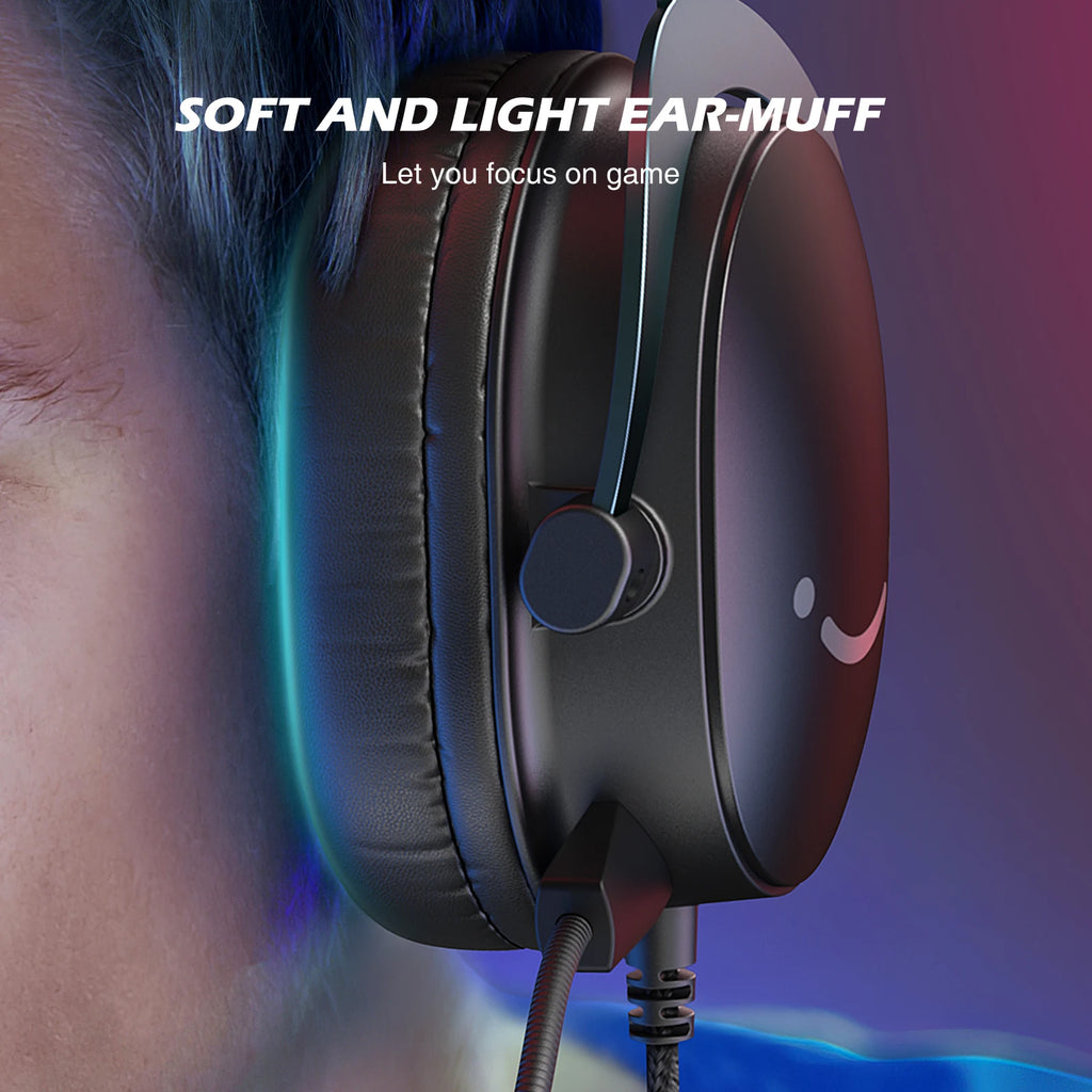 FIFINE H9 Gaming Headset – USB & 3.5mm, 7.1 Surround Sound, Volume Control & Mute Switch