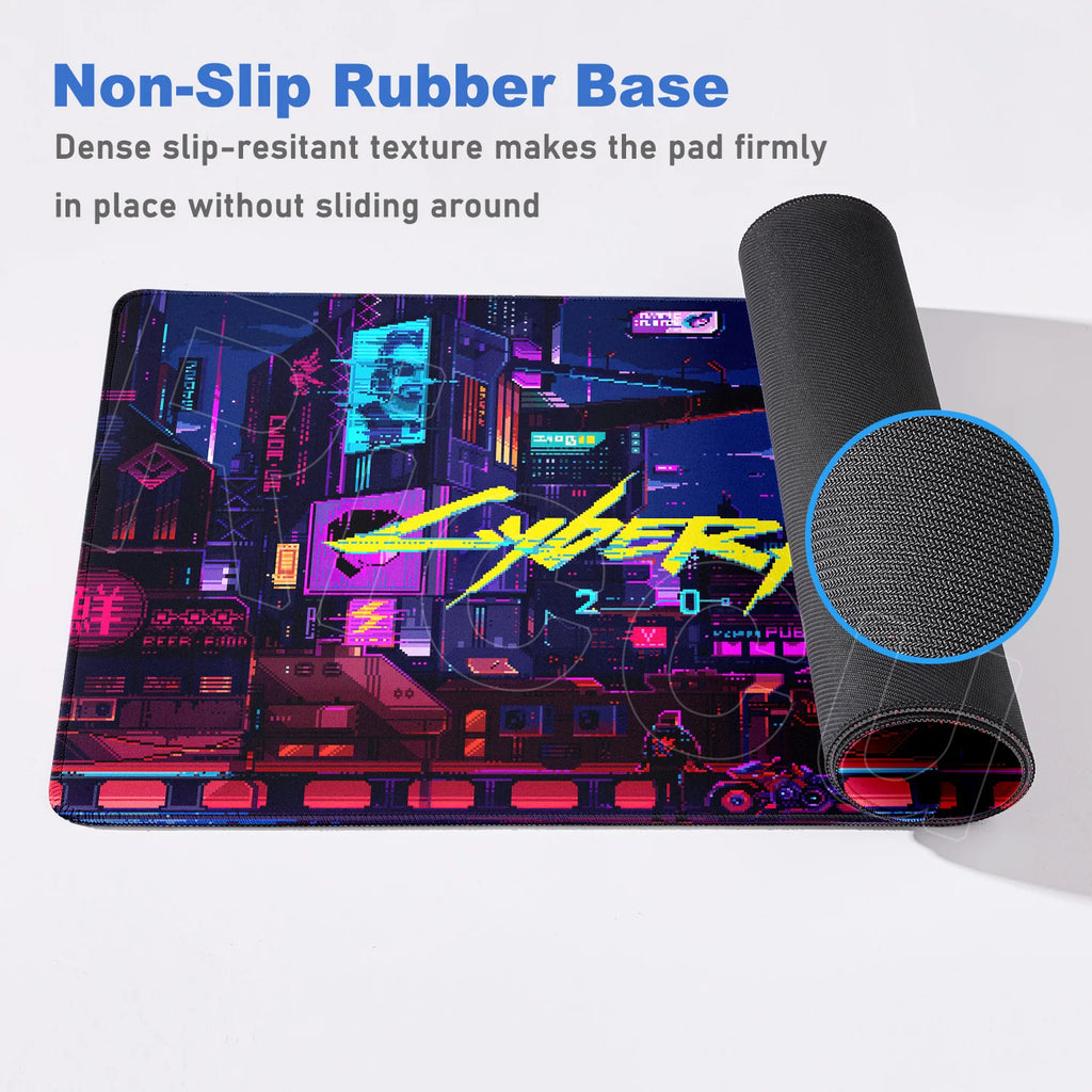 900x400mm HD Print Anime C-Cyberpunks Style Keyboard Mousepad XXL Large Computer Gamer Stitch Edge Rubber Non-slip Base Desk Mat
