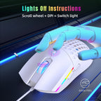 HXSJ S500 Optical Gaming Mouse – Lightweight Ergonomic Design, Wired USB, Plug & Play, for Laptop & Desktop PC
