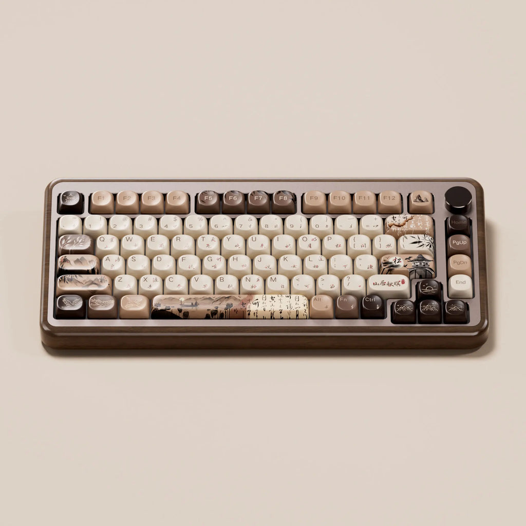Akko MU02 Mountain Seclusion Mechanical Keyboard – 75%, Wooden Case, RGB, Hot-Swappable, BT 5.0 / 2.4G Wireless / Type-C Wired