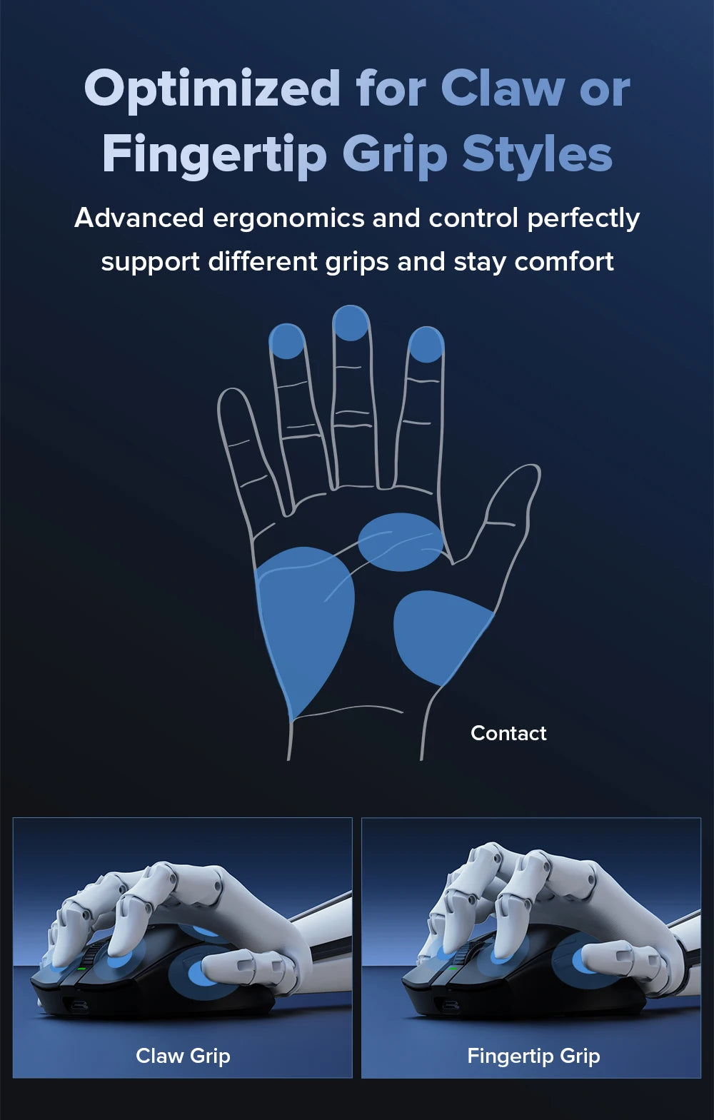 Delux M600 Series Wireless Gaming Mouse – 52g Lightweight, 2.4G Dual-Mode, 26,000 DPI, Macro Support, Rechargeable