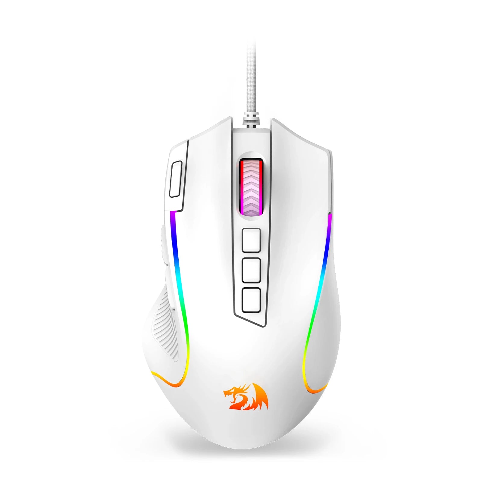 Redragon M612 Predator RGB Wired Gaming Mouse – 8,000 DPI Optical Sensor, 11 Programmable Buttons, White