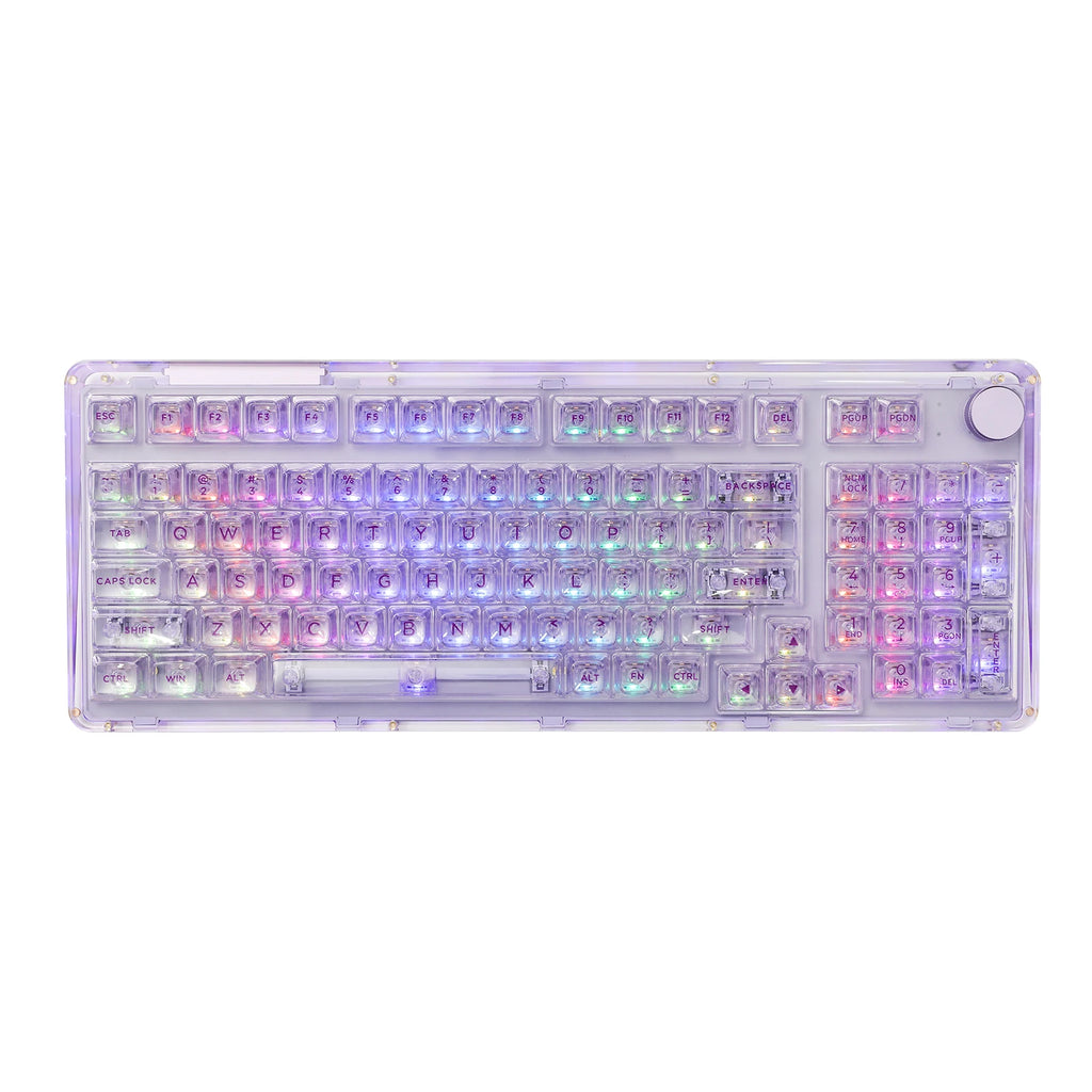 KiiBOOM Phantom 98 Mechanical Keyboard – 98 Keys, Hot-Swappable, Wired / Bluetooth 5.0 / 2.4GHz Wireless, Acrylic Case, Gasket Mount