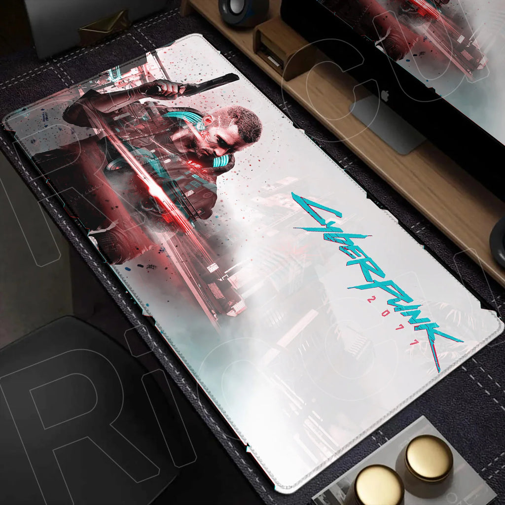 900x400mm HD Print Anime C-Cyberpunks Style Keyboard Mousepad XXL Large Computer Gamer Stitch Edge Rubber Non-slip Base Desk Mat