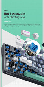 MACHENIKE K500-B94 Mechanical Keyboard – 94 Keys (90%), Wired Gaming Keyboard, Hot-Swappable, RGB Backlight, for PC & Laptop