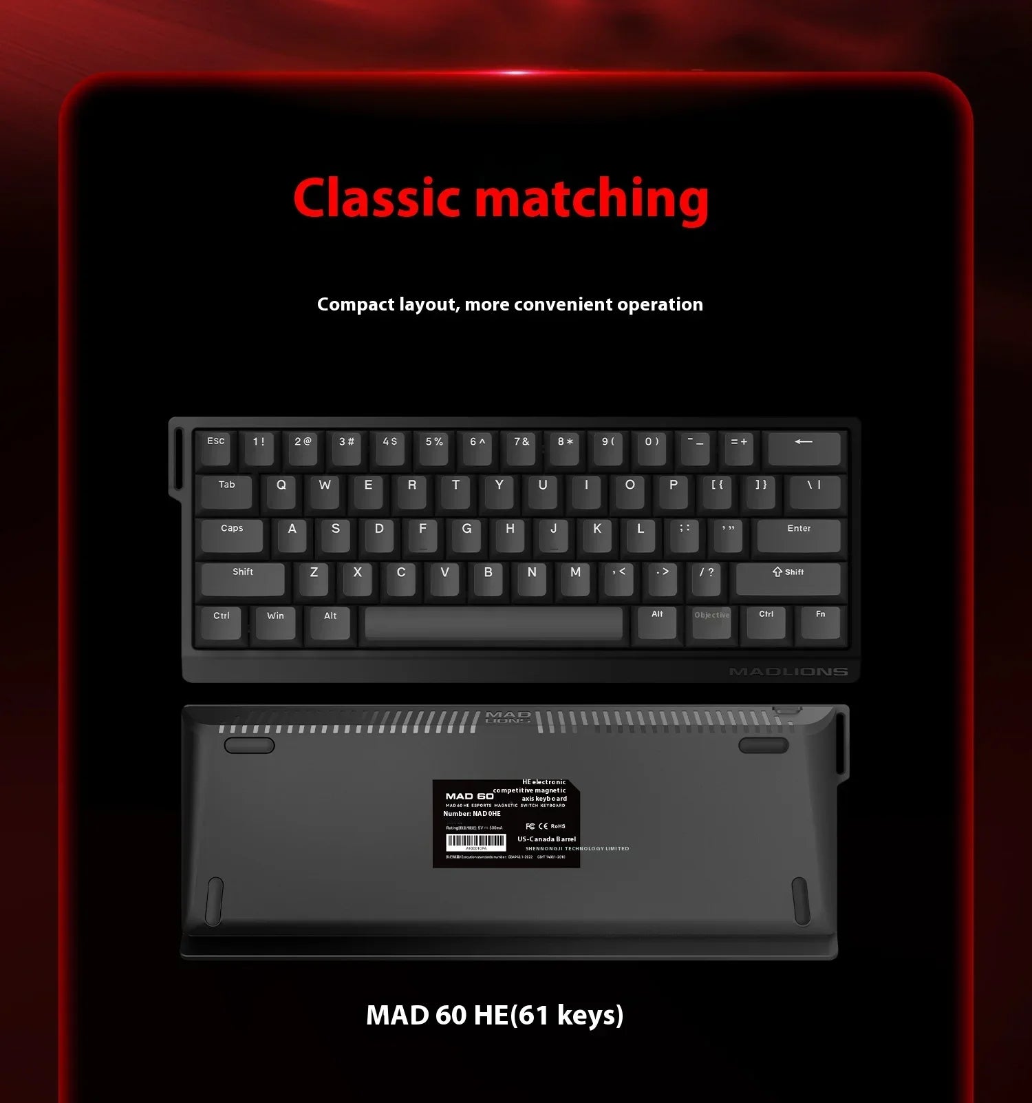 Madlions MAD60HE / MAD68HE Magnetic Switch Mechanical Keyboard – Wired, Custom Esports Gaming Keyboard, Gamer Gift Edition
