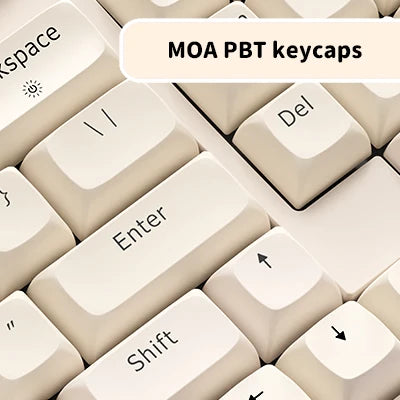 EWEADN V97 Cute Creamy Keyboard – Wireless Gaming Keyboard with Bluetooth & 2.4GHz, RGB Backlit, Rechargeable, Quiet Typing, for PC Gamers