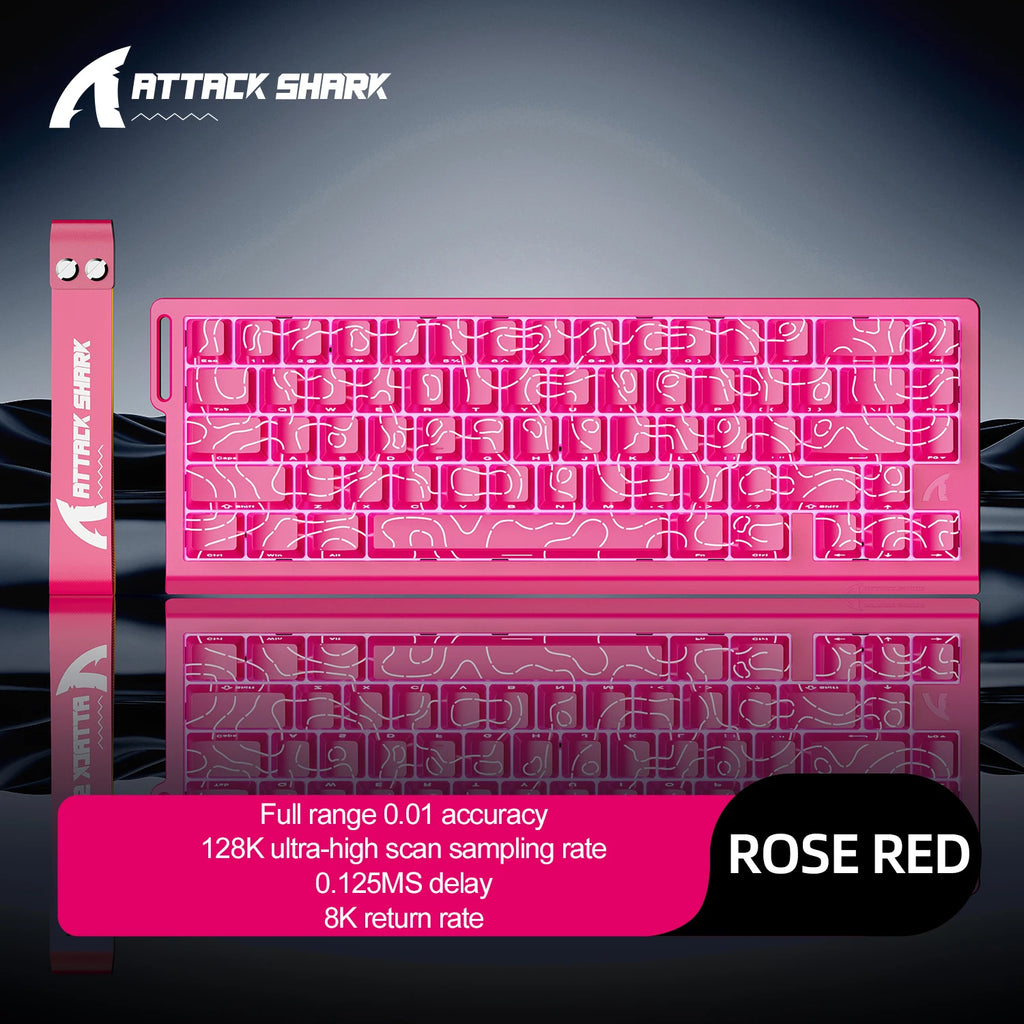 ATTACK SHARK X68HE Magnetic Mechanical Keyboard – Red Switch, Wired, 0.01mm Rapid Trigger, 8000Hz, SOCD/RS, 0.125ms, 128K Rate