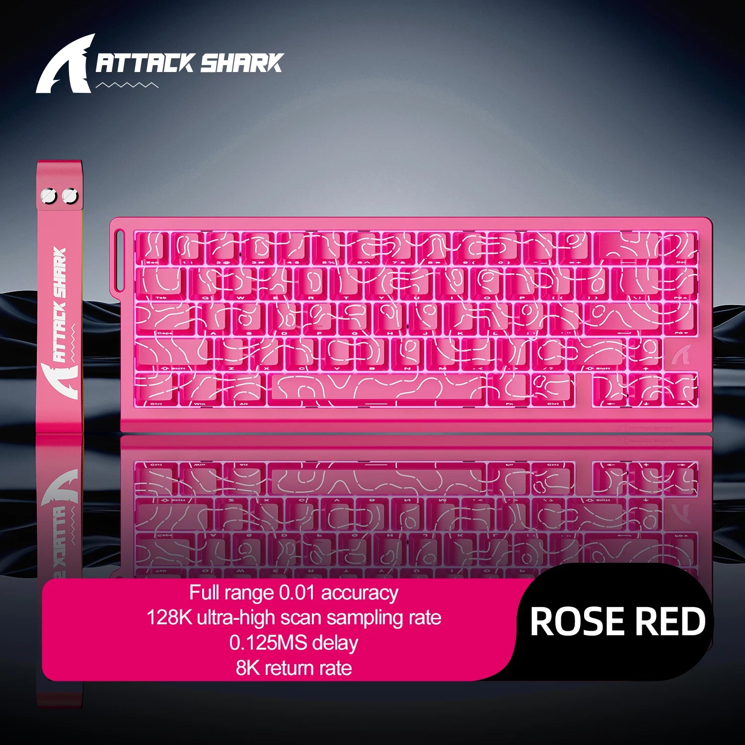 ATTACK SHARK X68HE Magnetic Mechanical Keyboard – Red Switch, Wired, 0.01mm Rapid Trigger, 8000Hz, SOCD/RS, 0.125ms, 128K Rate