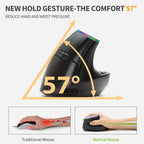 Delux Ergonomic Vertical Wireless Mouse – Rechargeable, RGB, Bluetooth & 2.4G, 4,000 DPI, Silent Clicks, for Laptop & PC