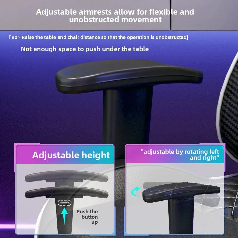 Gaming Chair - Adjustable 90-125°, Lift Mechanism, Footrest, Ergonomic Backrest for Home Office