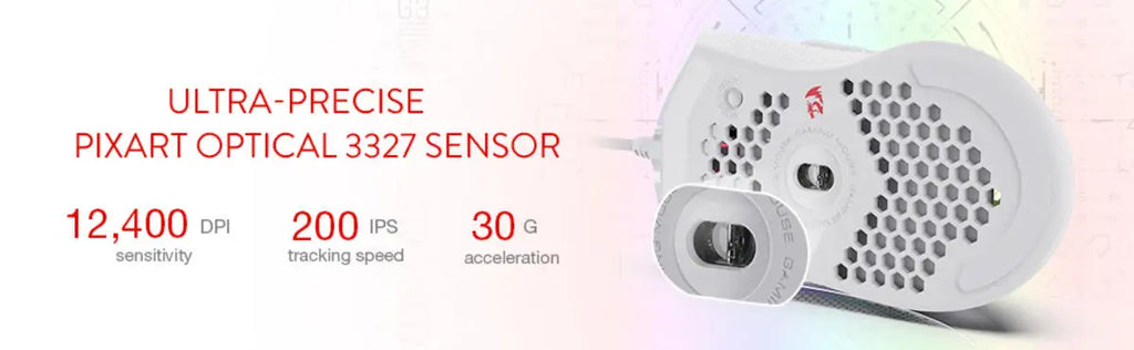 Redragon M808 Storm Lightweight RGB LED USB Gaming Mouse – 12,400 DPI Optical Sensor, 7 Programmable Buttons, Precise Tracking