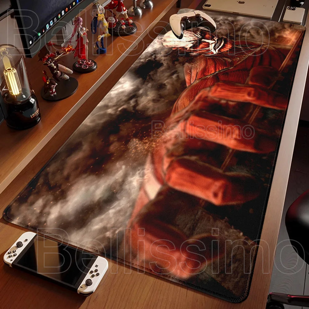 Anime Attack On Titan Mouse Pad Computer Non-slip Gaming Mousepad XXL Locking Edge Game PC Laptop Keyboard Mouse Mat Desk Carpet