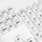 132 Keys Korean Layout Keycaps – Cherry Profile, White Transparent PC Keycaps, UV Printing Crystal Keycaps for MX Switches Gaming Keyboard