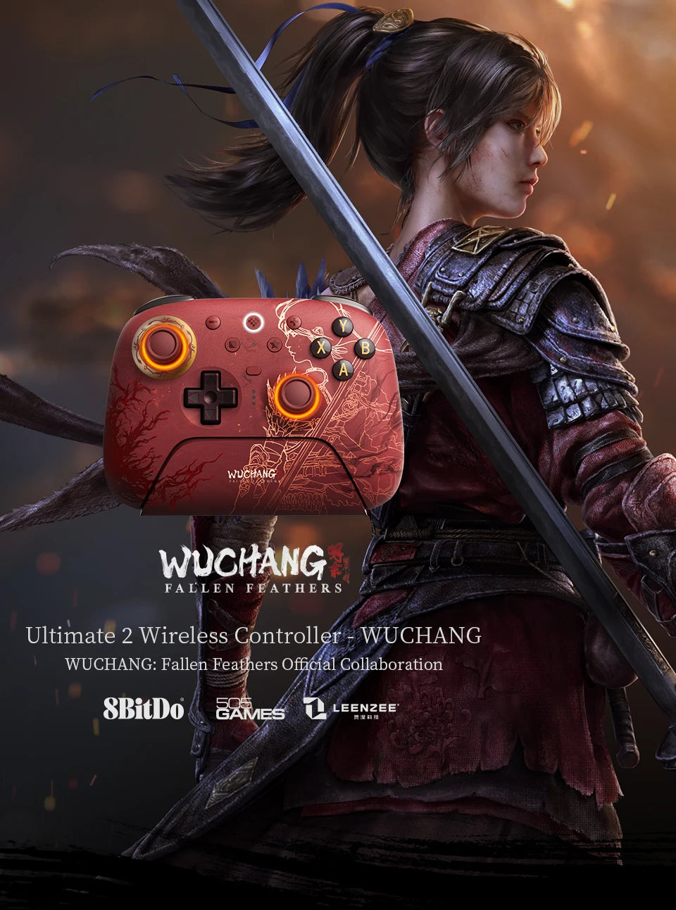 8BitDo Ultimate 2 Wireless Gaming Controller - Hall Effect for PC & Android (WUCHANG Edition)