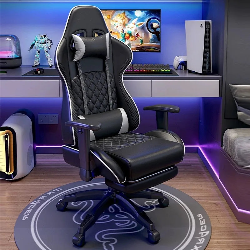 Gaming Chair - Adjustable 90-125°, Lift Mechanism, Footrest, Ergonomic Backrest for Home Office