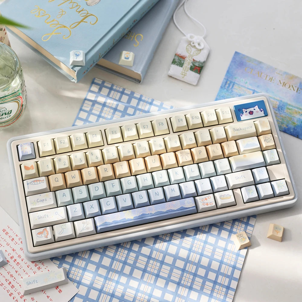 95 Keys Cherry Profile PBT Keycaps – Spark Conference Theme, for Gaming Mechanical Keyboard 61/64/68/75-Key Layouts, AULA F75 Compatible