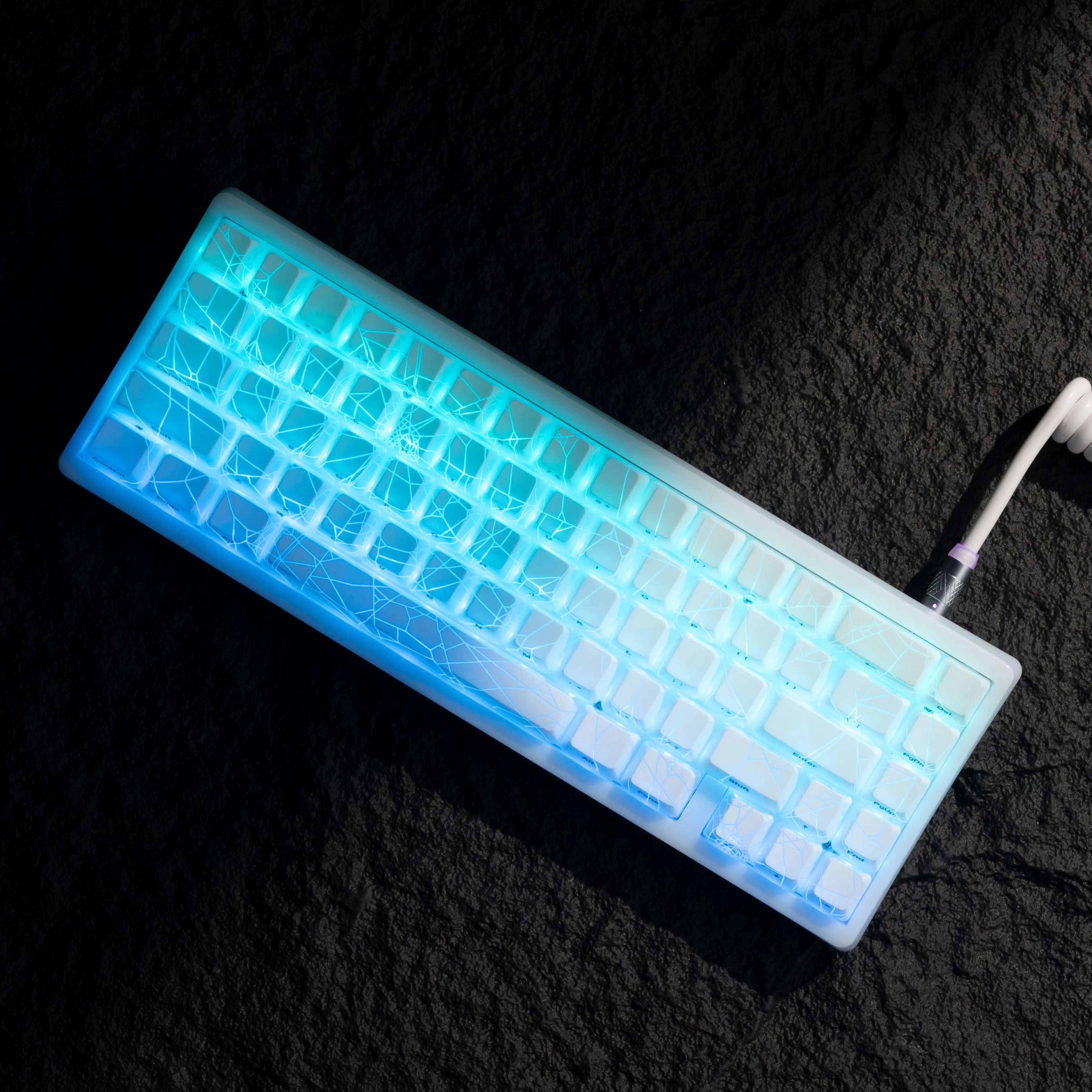 XVX Spider Web Keycaps – OEM Profile, Shine-Through IMD-Tech Keycap Set, 118 Keys, Black Backlight (Keycaps Only)