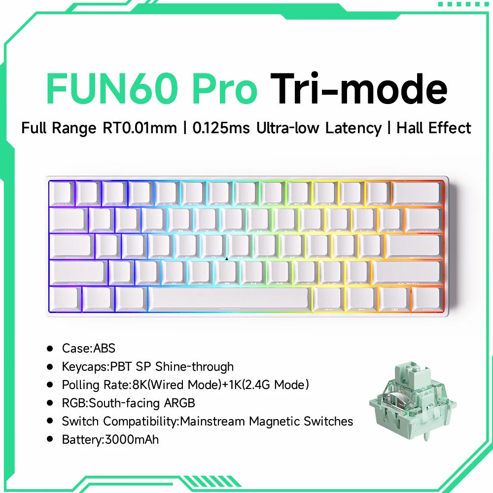 Akko MonsGeek FUN68 / FUN60 PRO & MAX HE Magnetic Keyboards – 60% / 65%, Rapid Trigger, 8K, Custom Esports Gaming Keyboard