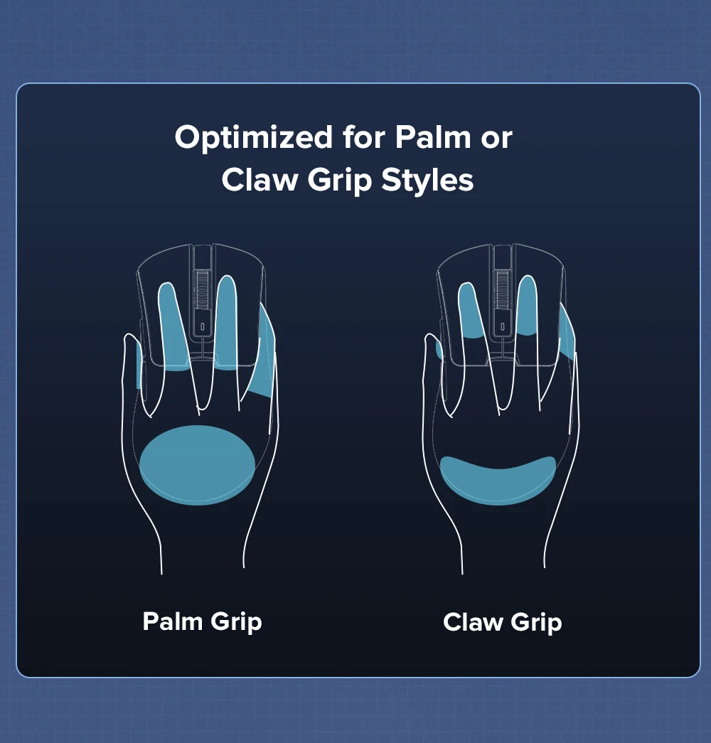 Delux M900 PRO Wireless Gaming Mouse – Ergonomic Design, 8K Polling Rate, PAW3395 Sensor, 63g Lightweight, Magnetic RGB Charging Dock, for Right Large Hands