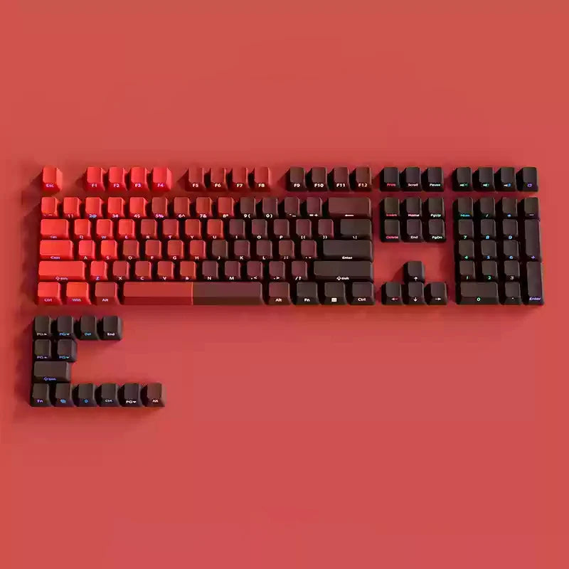 133 Keys Side-Print Shine-Through Keycap Set – Double-Shot PBT, Cherry Profile, for MX Switch Mechanical Gaming Keyboard