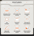 Machenike K500A-B84 Mechanical Keyboard – 75% TKL, 84 Keys, Hot-Swappable, Wired Gaming Keyboard, 6-Color Backlight