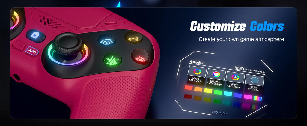 Controller for PS5/Playstion 5 Pro/Slim/PC Wireless Gamepad Hall Effect Trigger RGB Turbo Vibration Programmable Button Joystick