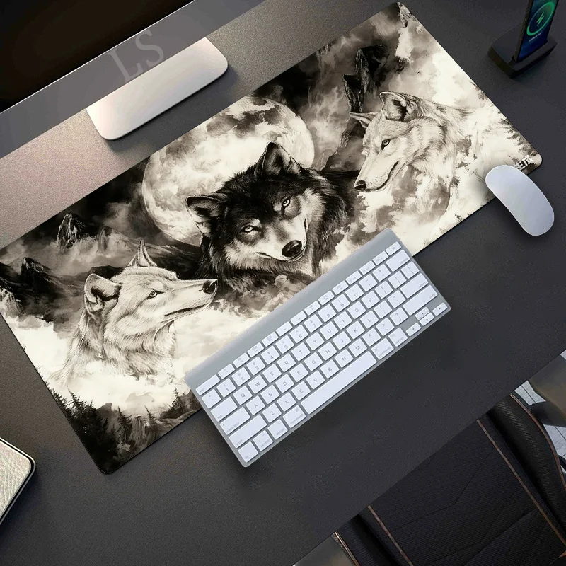 Large Wolf Pattern Mouse Pad for Desk Multi Functional XXL desk mat Keyboard Gaming Office Computer PC Gamer Desk accessories
