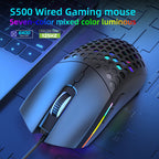 HXSJ S500 Optical Gaming Mouse – Lightweight Ergonomic Design, Wired USB, Plug & Play, for Laptop & Desktop PC